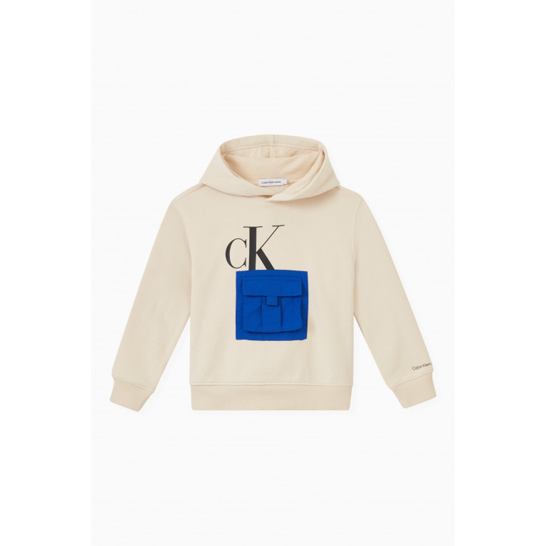 Calvin Klein - Logo Pocket Hoodie in Cotton-blend