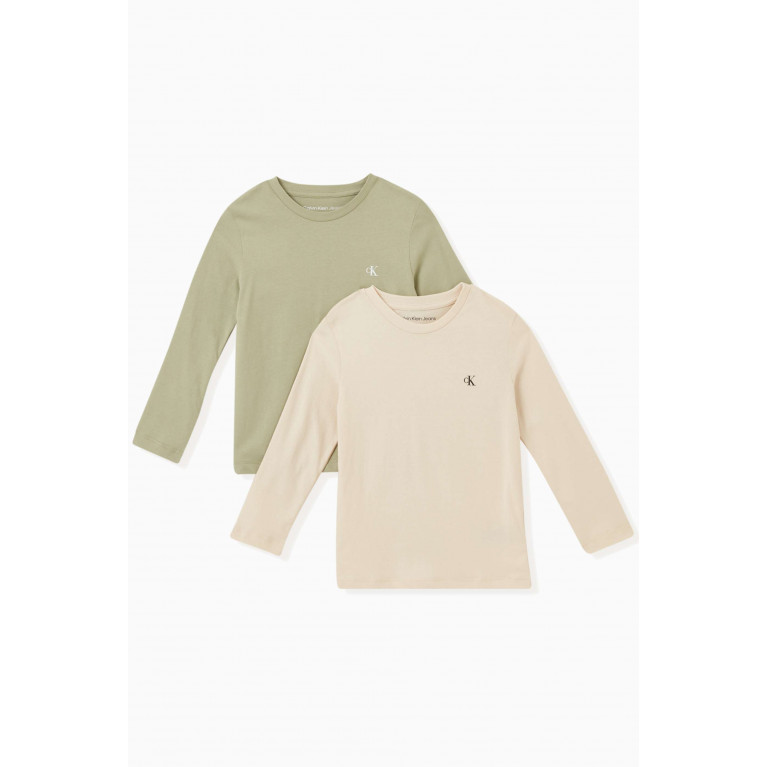 Calvin Klein - Monogram-print T-shirt Set in Cotton-jersey Neutral
