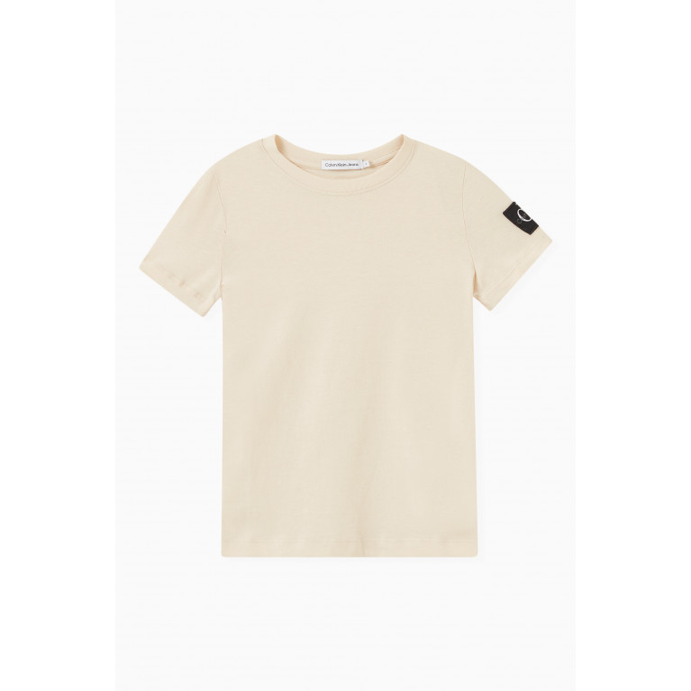 Calvin Klein - Logo Badge T-shirt in Cotton-jersey Neutral