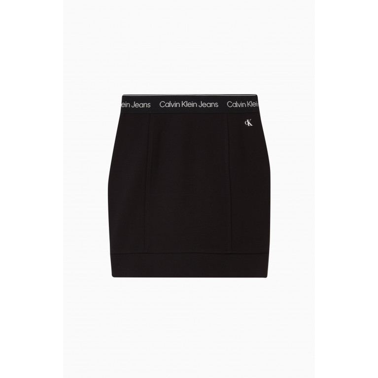 Calvin Klein - Logo Tape Punto Skirt in Viscose-blend