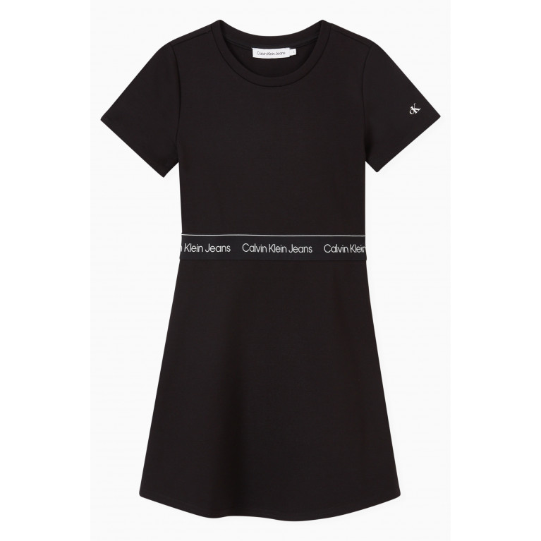 Calvin Klein - Logo Tape Dress in Viscose-blend Black