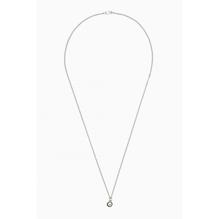 Miansai - Ojos Pendant Necklace in Sterling Silver Green