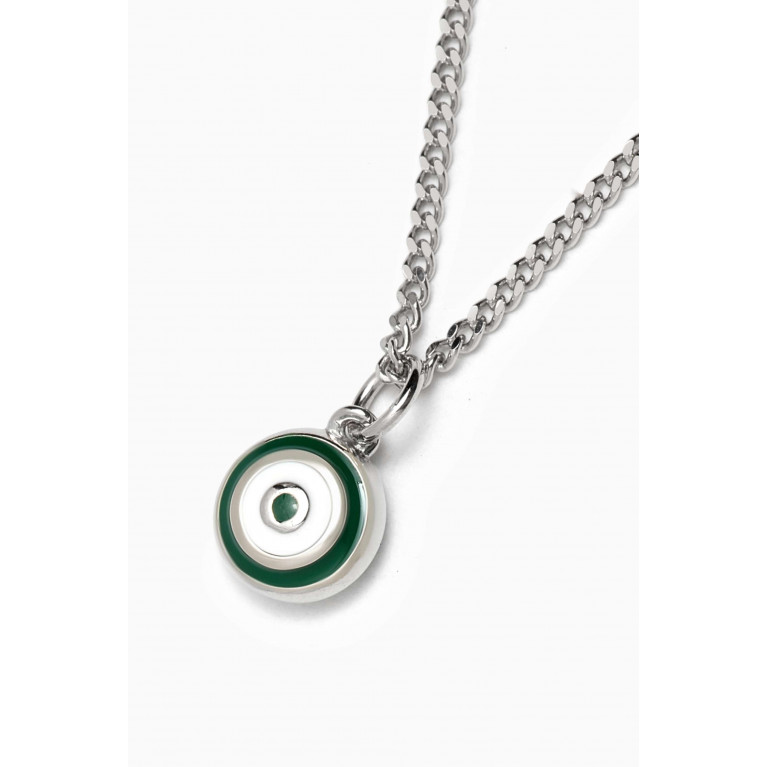 Miansai - Ojos Pendant Necklace in Sterling Silver Green