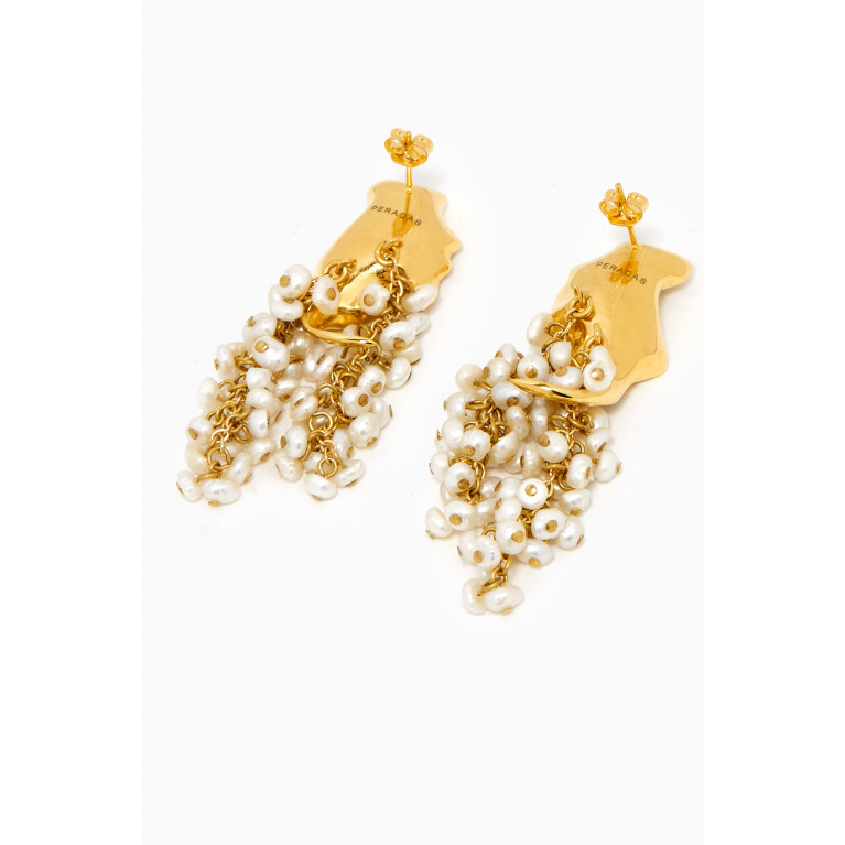 Peracas - Franca Pearl Earrings in 24kt Gold-plated Bronze