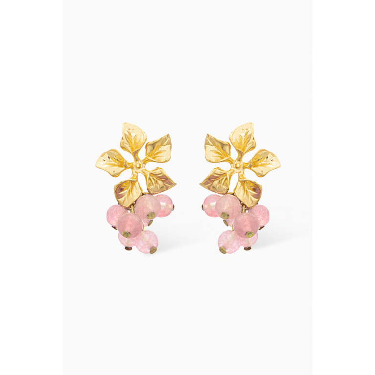 Peracas - Magnolia Earrings in 24kt Gold-plated Bronze