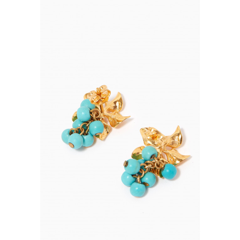 Peracas - Magnolia Earrings in 24kt Gold-plated Bronze