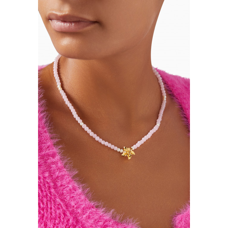 Peracas - Magnolia Necklace in 24kt Gold-plated Bronze