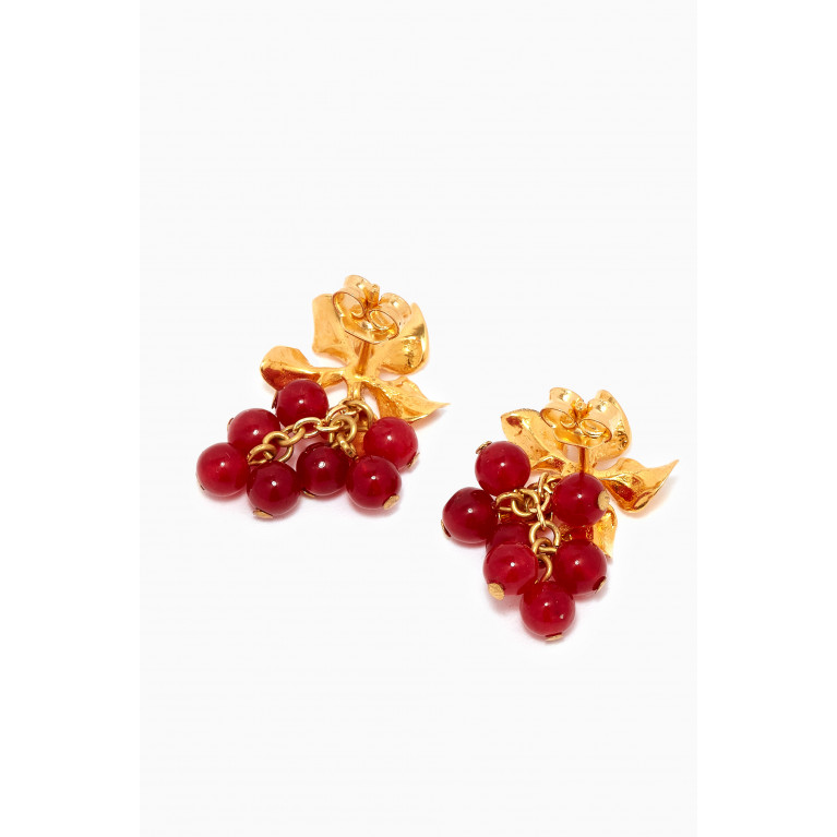 Peracas - Magnolia Earrings in 24kt Gold-Plated Bronze