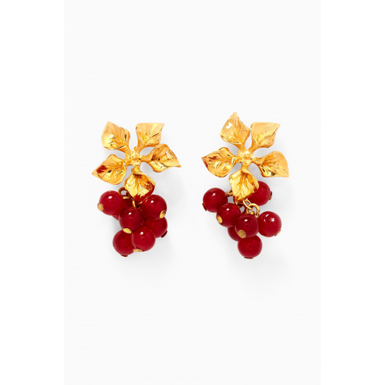 Peracas - Magnolia Earrings in 24kt Gold-Plated Bronze
