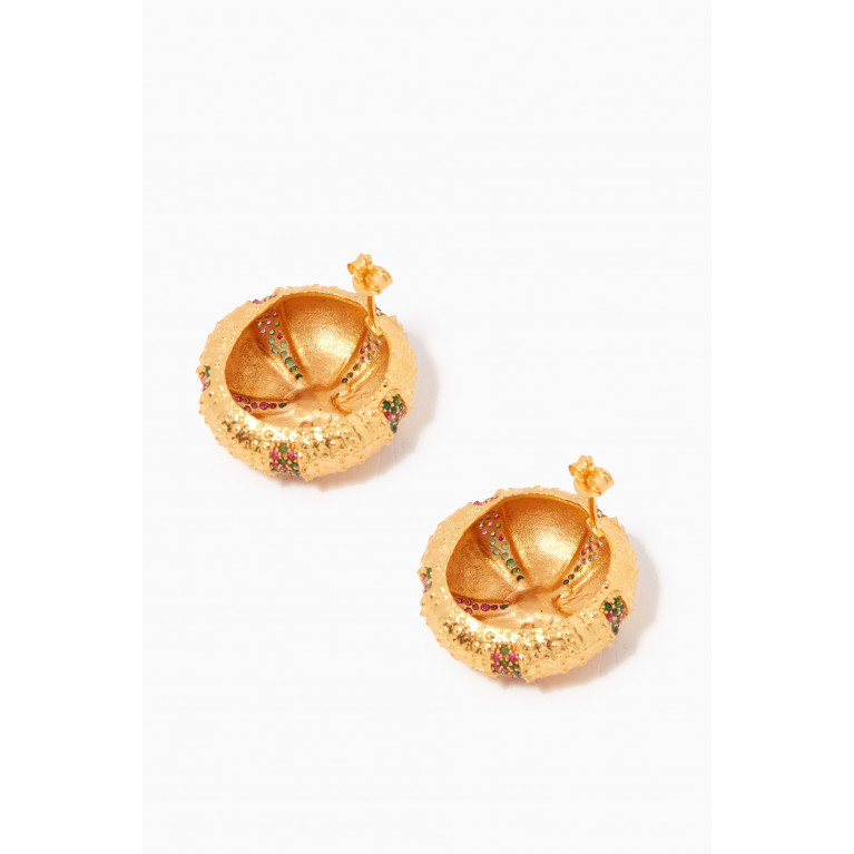 Peracas - Amalfi Stud Earrings in 24kt Gold-plated Bronze