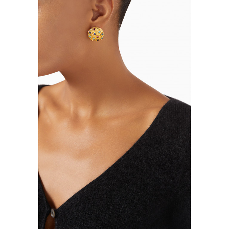 Peracas - Capri Stud Earrings in 24kt Gold-plated Bronze