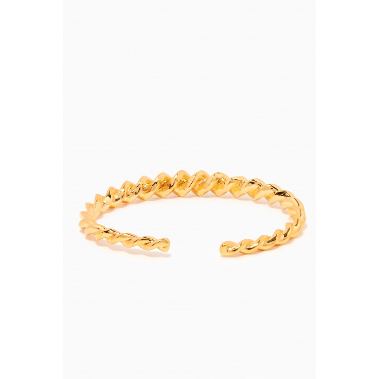Peracas - Nodo Twist Cuff Bracelet in 24kt Gold-plated Bronze