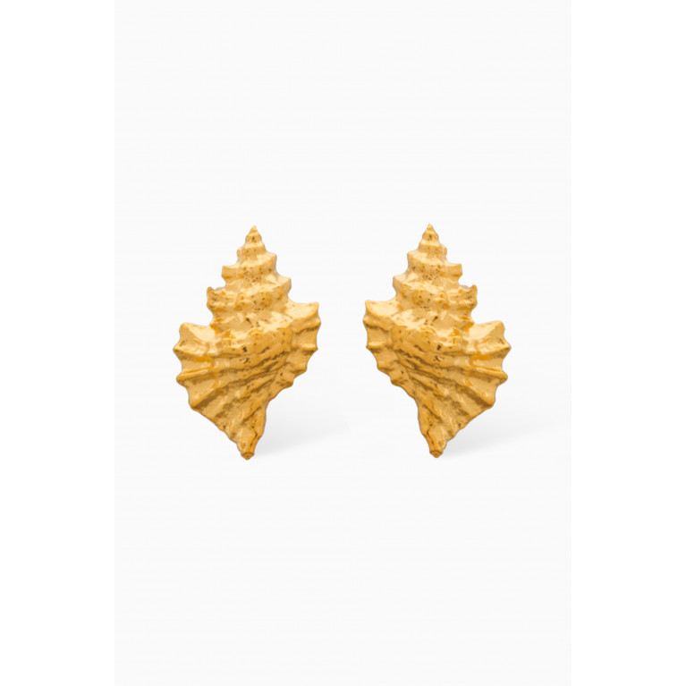 Peracas - Positano Stud Earrings in 24kt Gold-plated Bronze