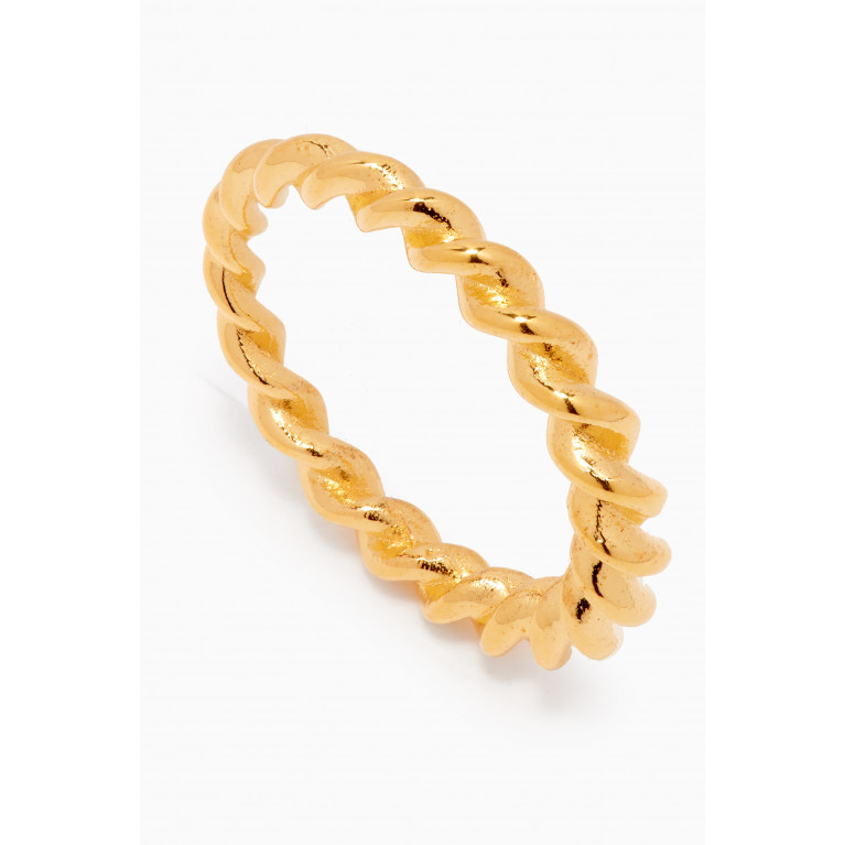 Peracas - Nodo Twist Ring in 24kt Gold-plated Bronze