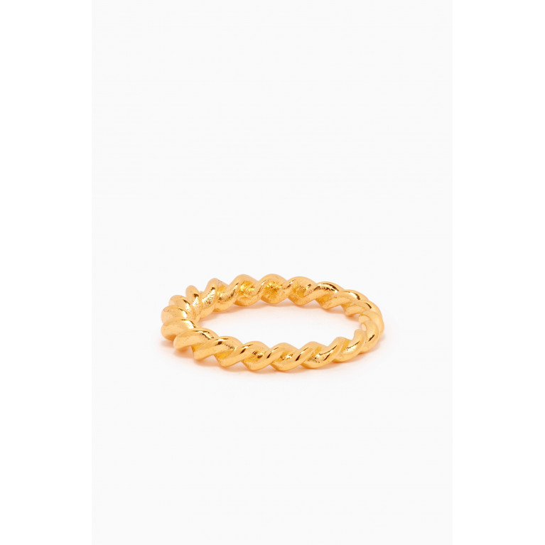 Peracas - Nodo Twist Ring in 24kt Gold-plated Bronze