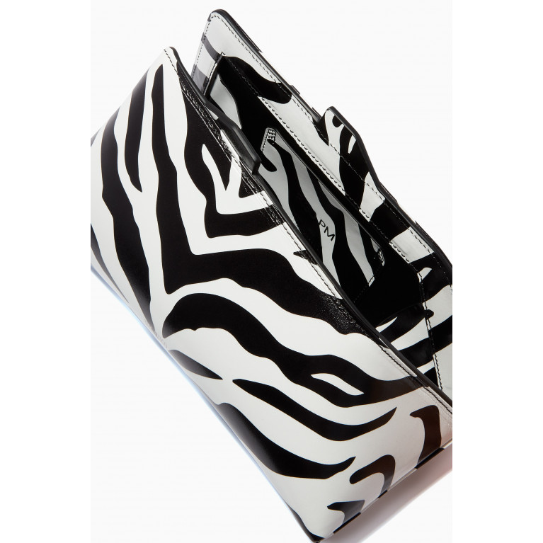 The Attico - Zebra Asymmetrical Clutch in Leather