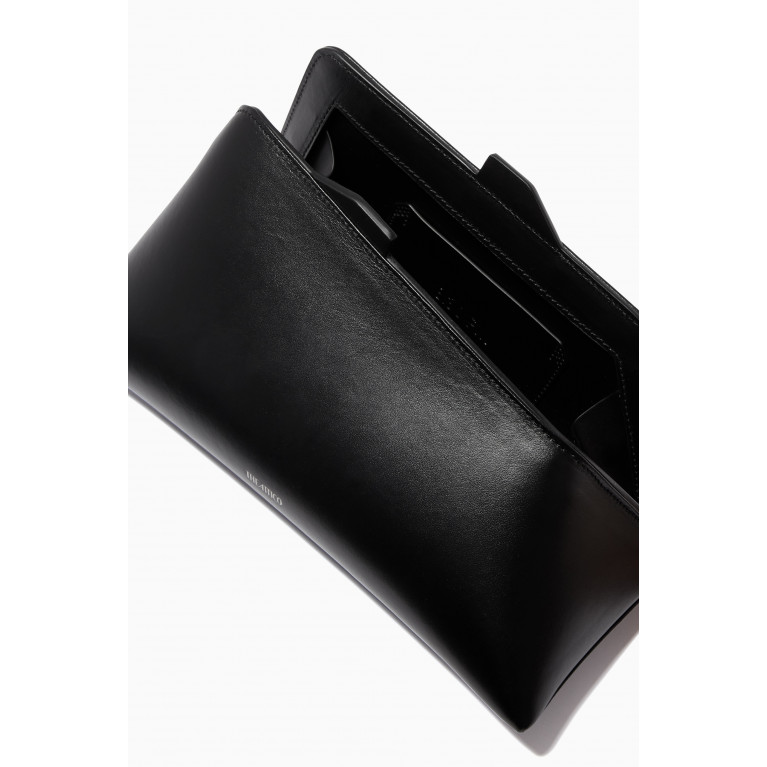 The Attico - Asymmetrical Clutch in Calf Leather Black