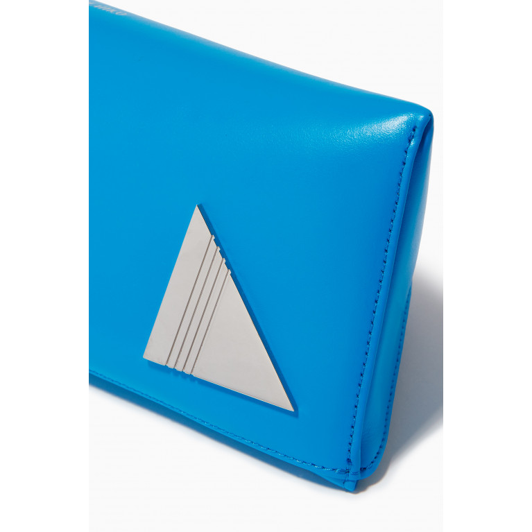The Attico - Asymmetrical Clutch in Calf Leather Blue