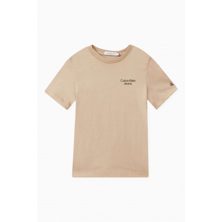 Calvin Klein - CKJ Stacked Logo T-shirt in Organic Cotton-jersey Neutral