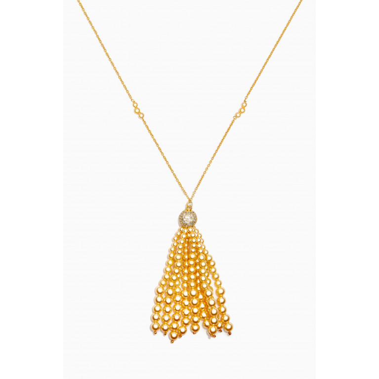 The Jewels Jar - Selina Pearl Tassel Necklace in 18kt Gold-plated Sterling Silver
