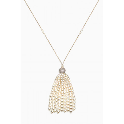 The Jewels Jar - Selina Pearl Tassel Necklace in Sterling Silver