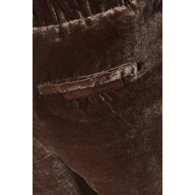 Marella - Straight-fit Pants in Velvet Corduroy Brown