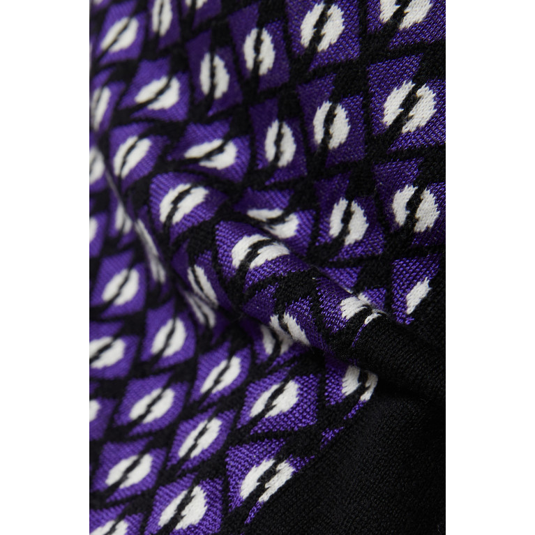 Marella - Facella Patterned Midi Skirt in Wool-blend Purple