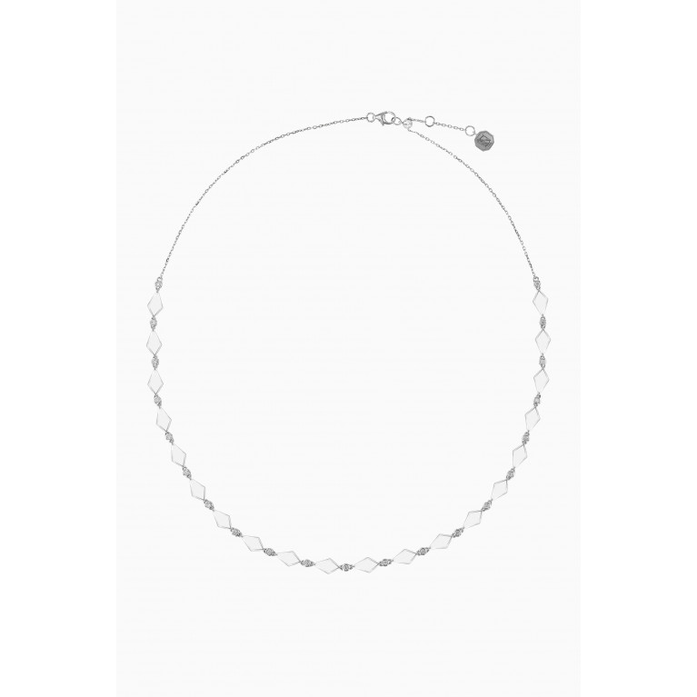 Noora Shawqi - Ombre Mosaic Necklace in 18kt White Gold