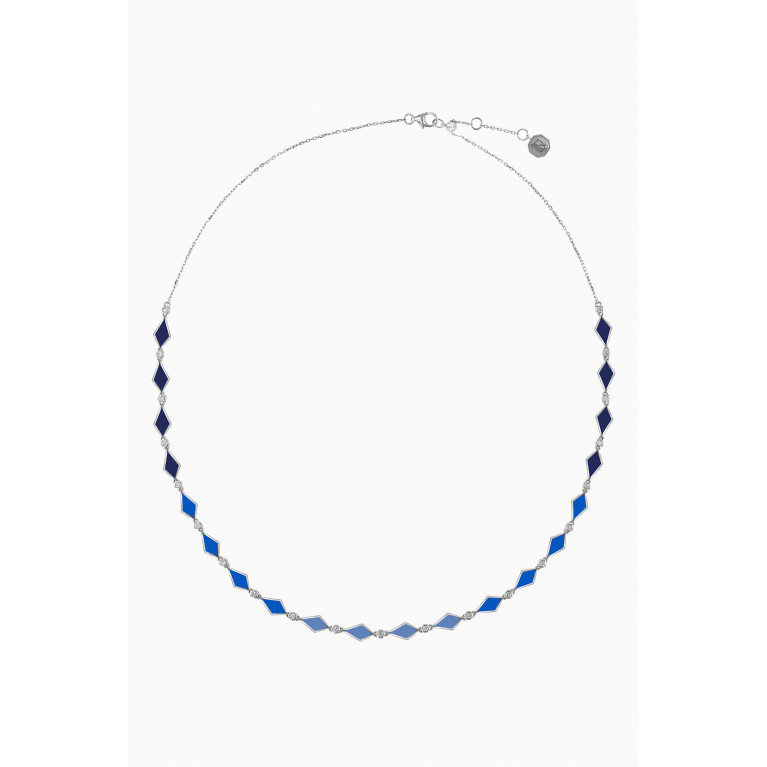 Noora Shawqi - Ombre Mosaic Necklace in 18kt White Gold