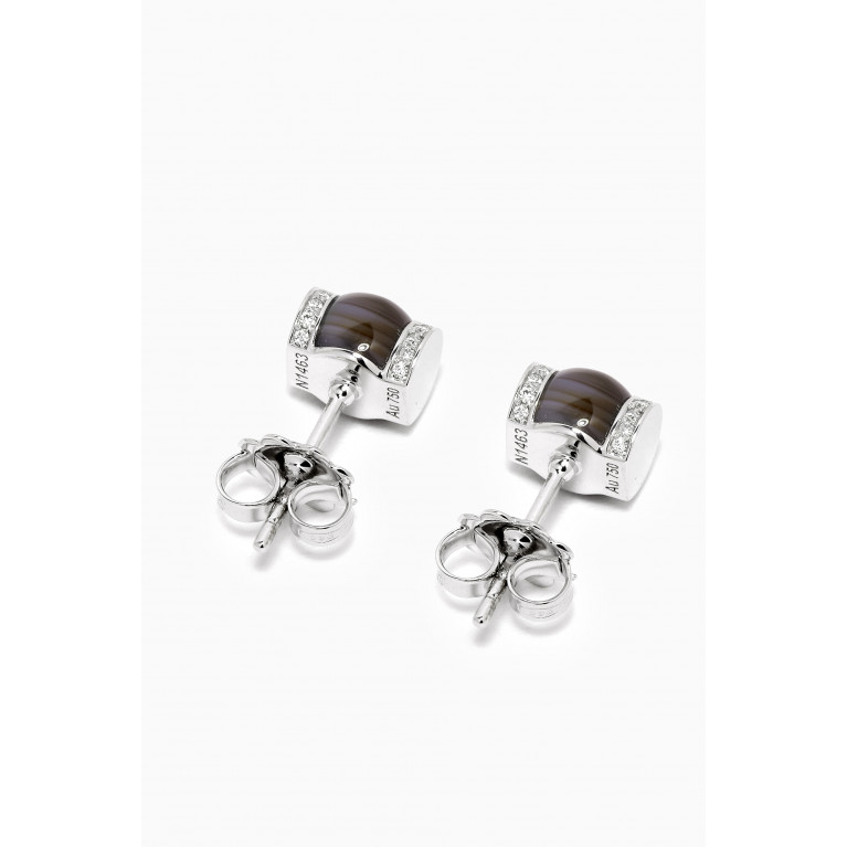 Noora Shawqi - Cerith Diamond & Mother of Pearl Studs in 18kt White Gold