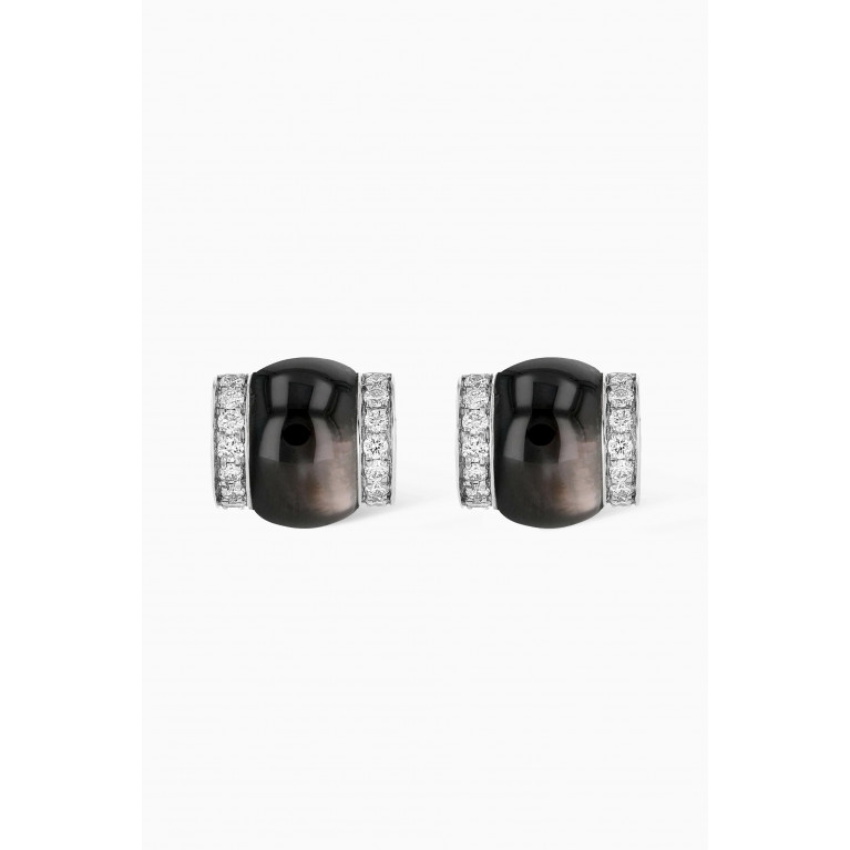 Noora Shawqi - Cerith Diamond & Mother of Pearl Studs in 18kt White Gold