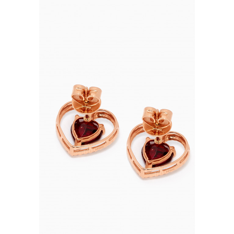 Noora Shawqi - Ratnapura Garnet Earrings in 18kt Rose Gold