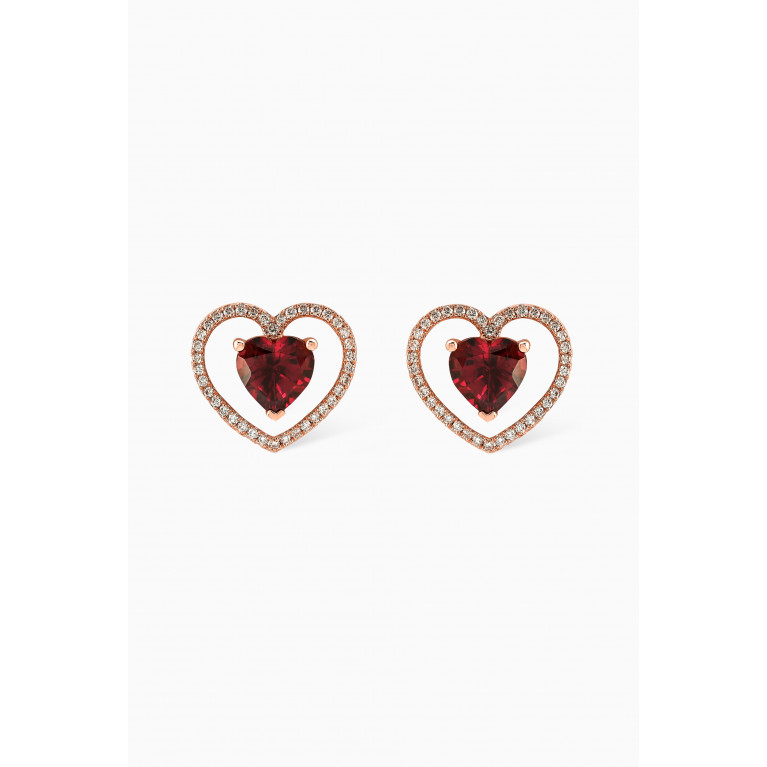 Noora Shawqi - Ratnapura Garnet Earrings in 18kt Rose Gold