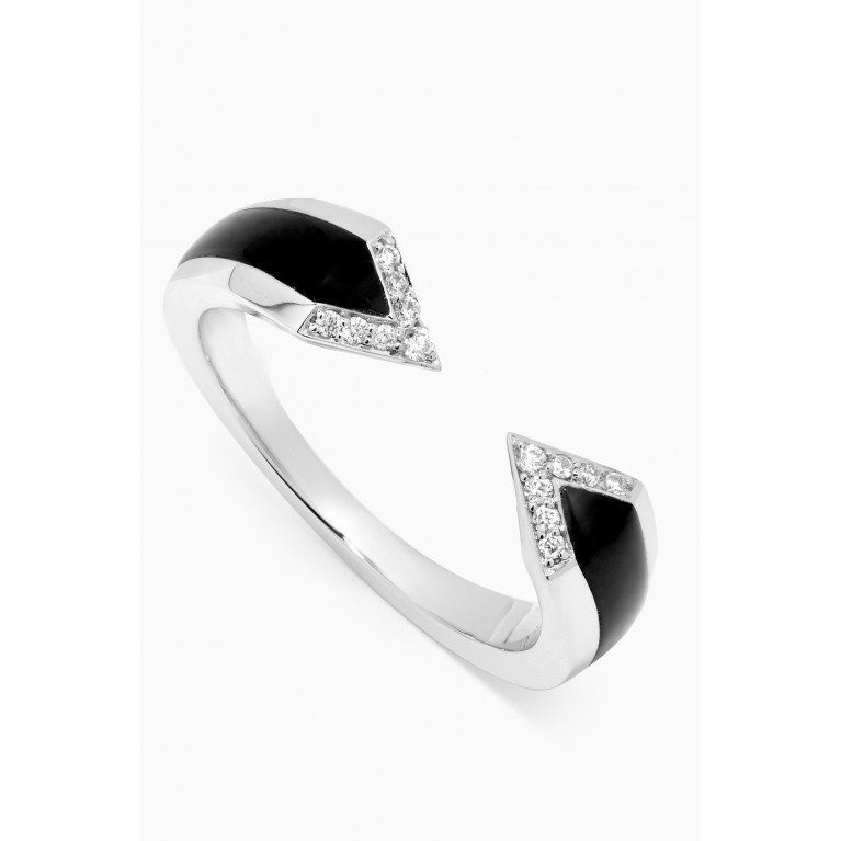 Noora Shawqi - Junonia Diamonds & Mother of Pearl Ring in 18kt White Gold
