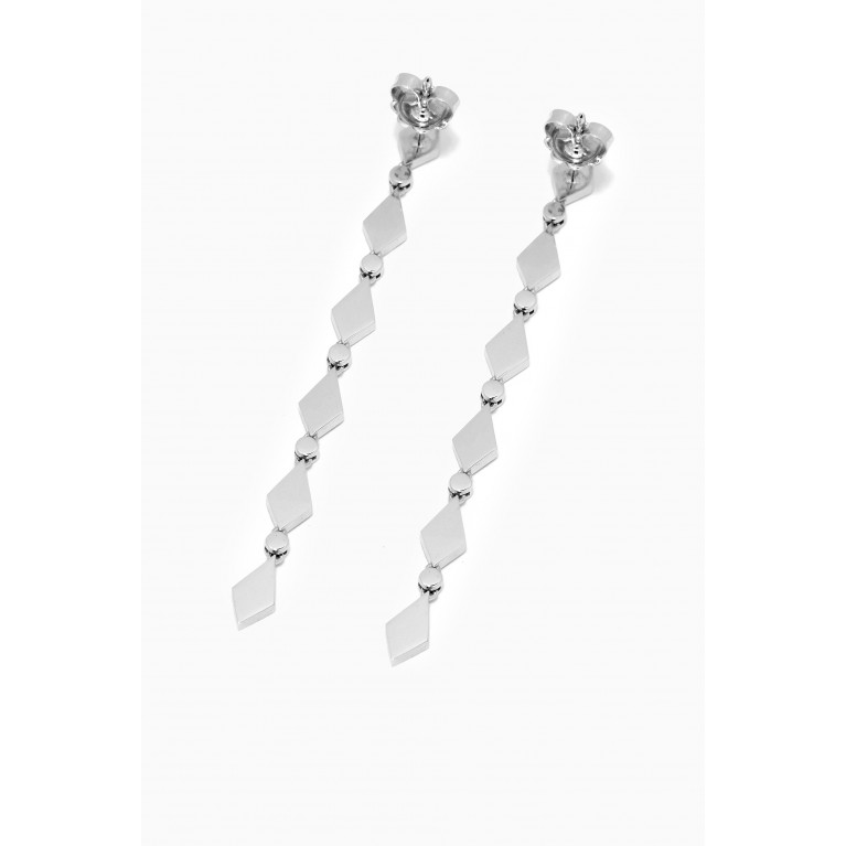 Noora Shawqi - Ombre Diamond & Enamel Drop Earrings in 18kt White Gold