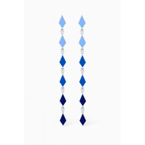 Noora Shawqi - Ombre Diamond & Enamel Drop Earrings in 18kt White Gold
