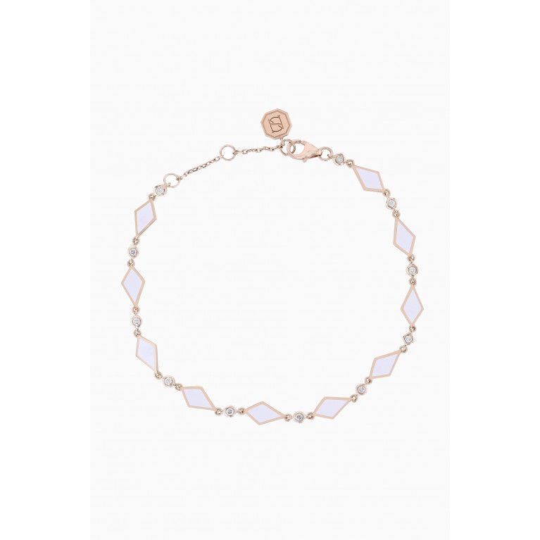 Noora Shawqi - Mosaic Diamond & Enamel Bracelet in 18kt Rose Gold