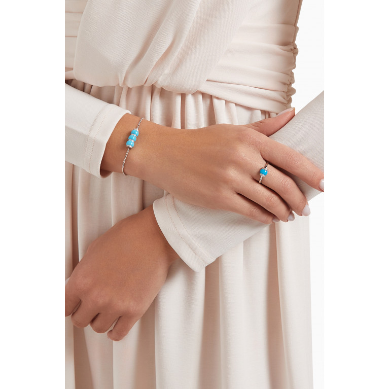 Noora Shawqi - Cerith Diamonds & Turquoise Bracelet in 18kt White Gold