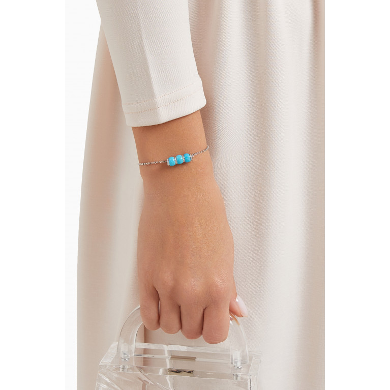 Noora Shawqi - Cerith Diamonds & Turquoise Bracelet in 18kt White Gold
