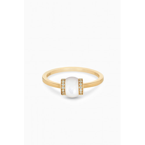 Noora Shawqi - Single Cerith Diamond & Mother of Pearl Ring in 18kt Gold