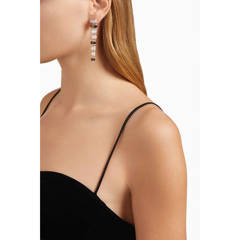 Noora Shawqi - Maldivian Diamond & Mother of Pearl Shell Earrings in 18kt Rose Gold