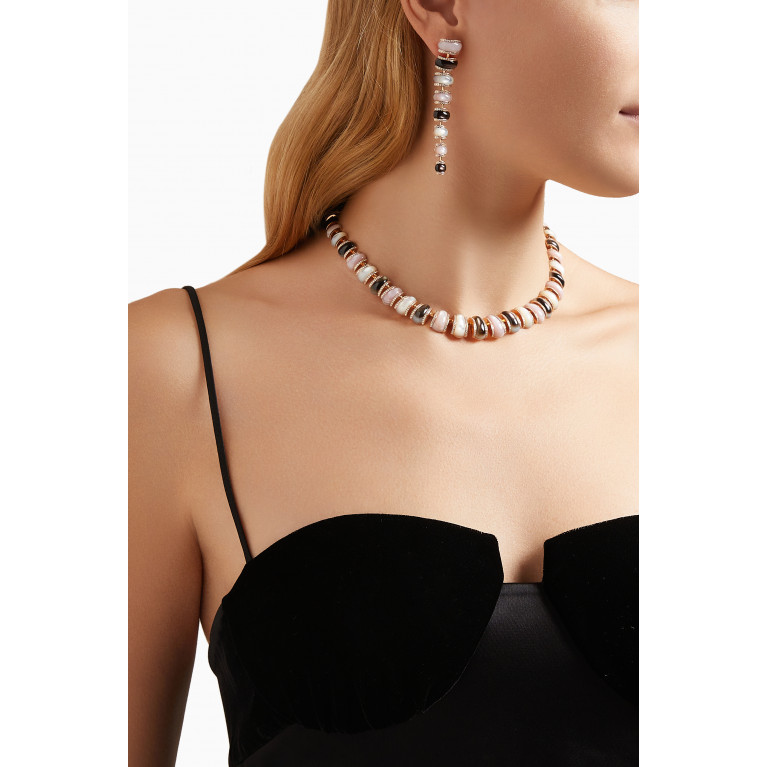 Noora Shawqi - Maldivian Diamond & Mother of Pearl Shell Earrings in 18kt Rose Gold