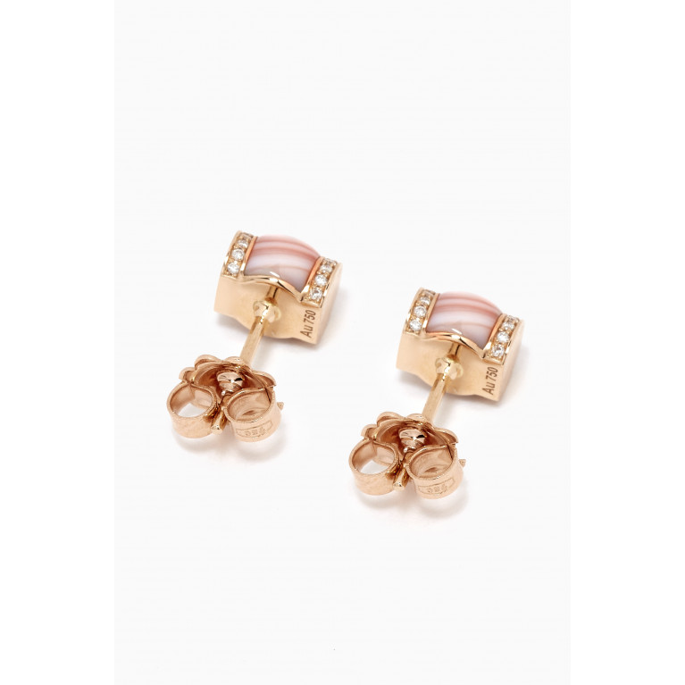 Noora Shawqi - Cerith Diamond & Mother of Pearl Studs in 18kt Rose Gold