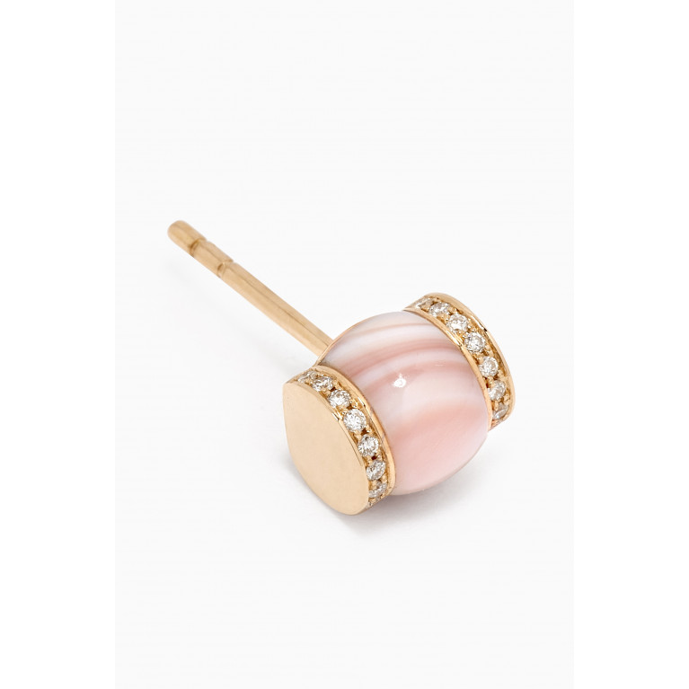 Noora Shawqi - Cerith Diamond & Mother of Pearl Studs in 18kt Rose Gold