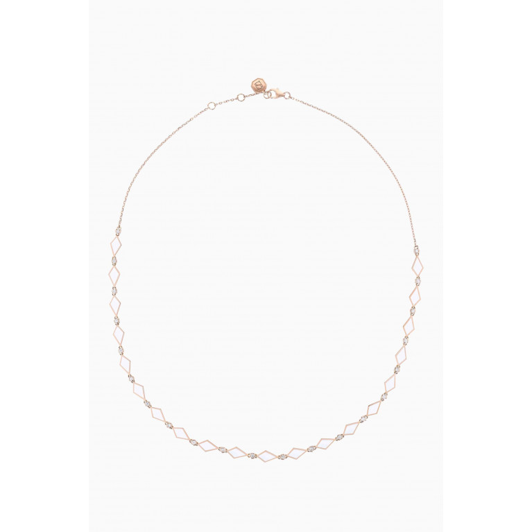 Noora Shawqi - Mosaic Necklace in 18kt Rose Gold Multicolour