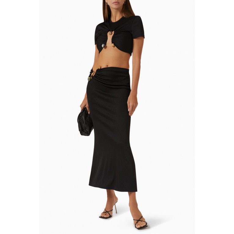 Christopher Esber - Ruched Quartz Ribbed Maxi Skirt in Stretch-jersey
