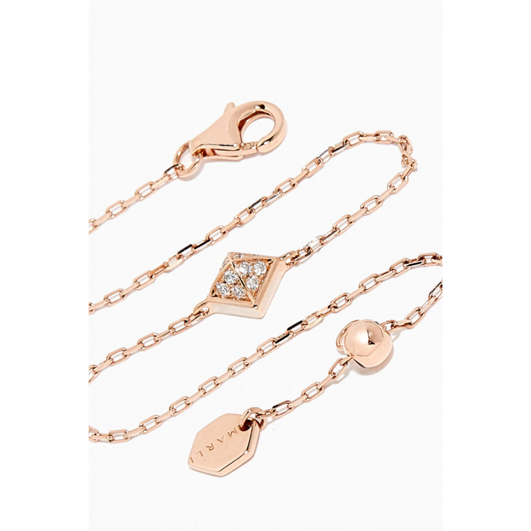 Marli - Cleo Lotus Diamond Chain Bracelet in 18kt Rose Gold