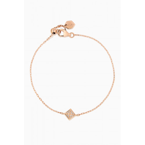 Marli - Cleo Lotus Diamond Chain Bracelet in 18kt Rose Gold