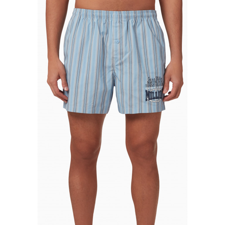 Tommy Jeans - Striped Boxers in Cotton Blue