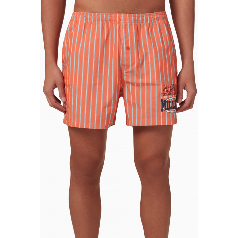 Tommy Jeans - x Martine Rose Striped Boxers in Cotton Orange